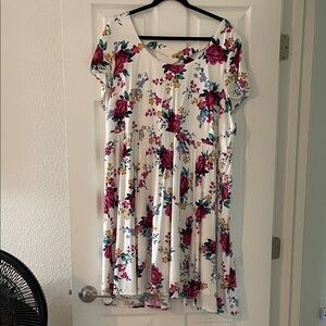 Torrid Floral Mini Dress - White and Pink